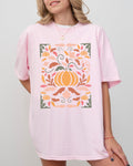 Autumn Folk Art Pumpkins Simplicity Fall Thanksgiving Halloween Comfort Colors Tee