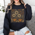 Autumn Wildflowers Minimalist Gorgeous Fall Pumpkin Botanical Cozy Autumnal Sweatshirt
