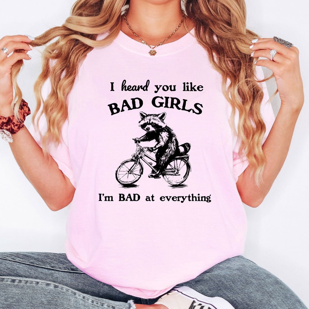 Bad Girls Raccoon Funny Aesthetic Meme Edition Limited Release Comfort Colors Tee