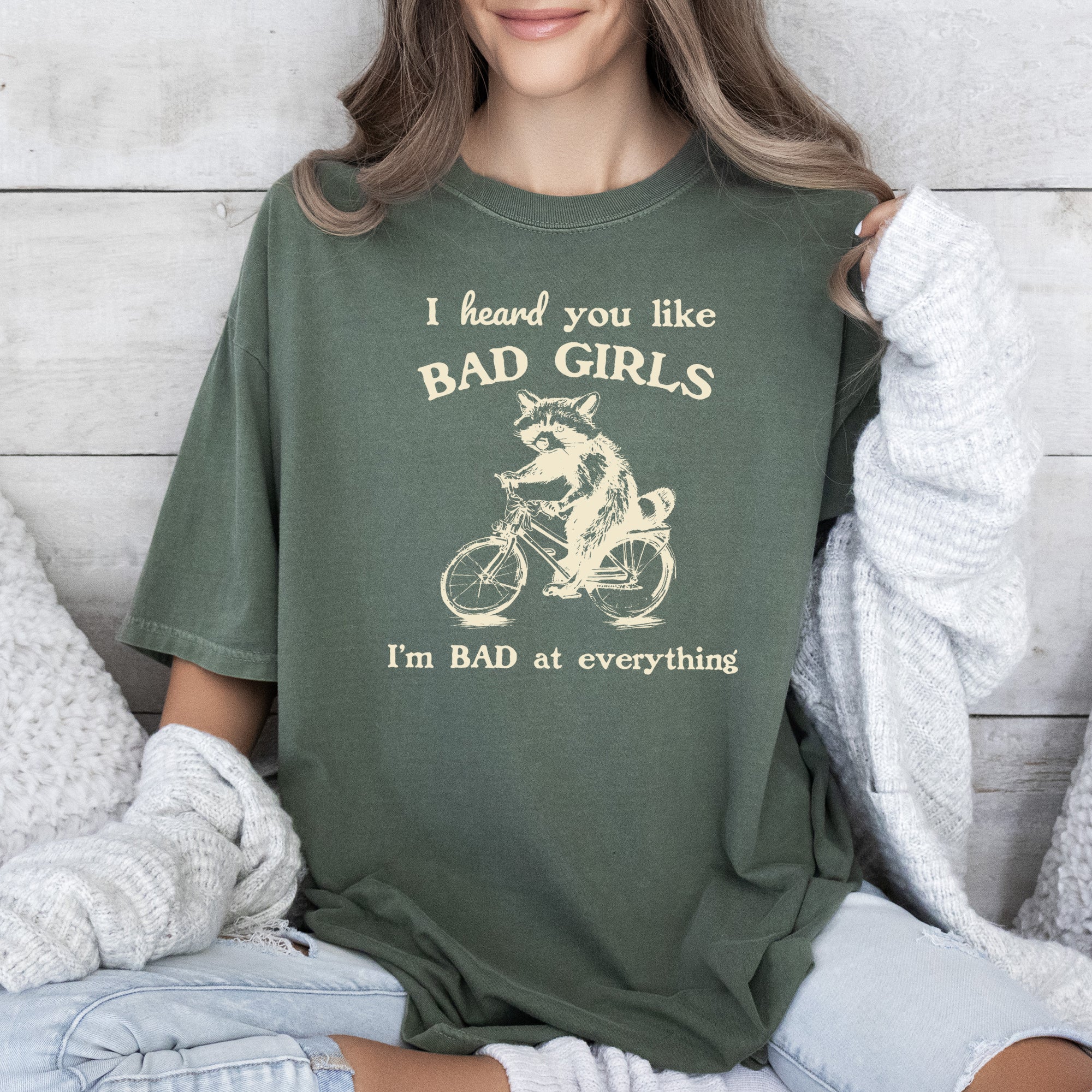 Bad Girls Raccoon Funny Aesthetic Meme Edition Limited Release Comfort Colors Tee