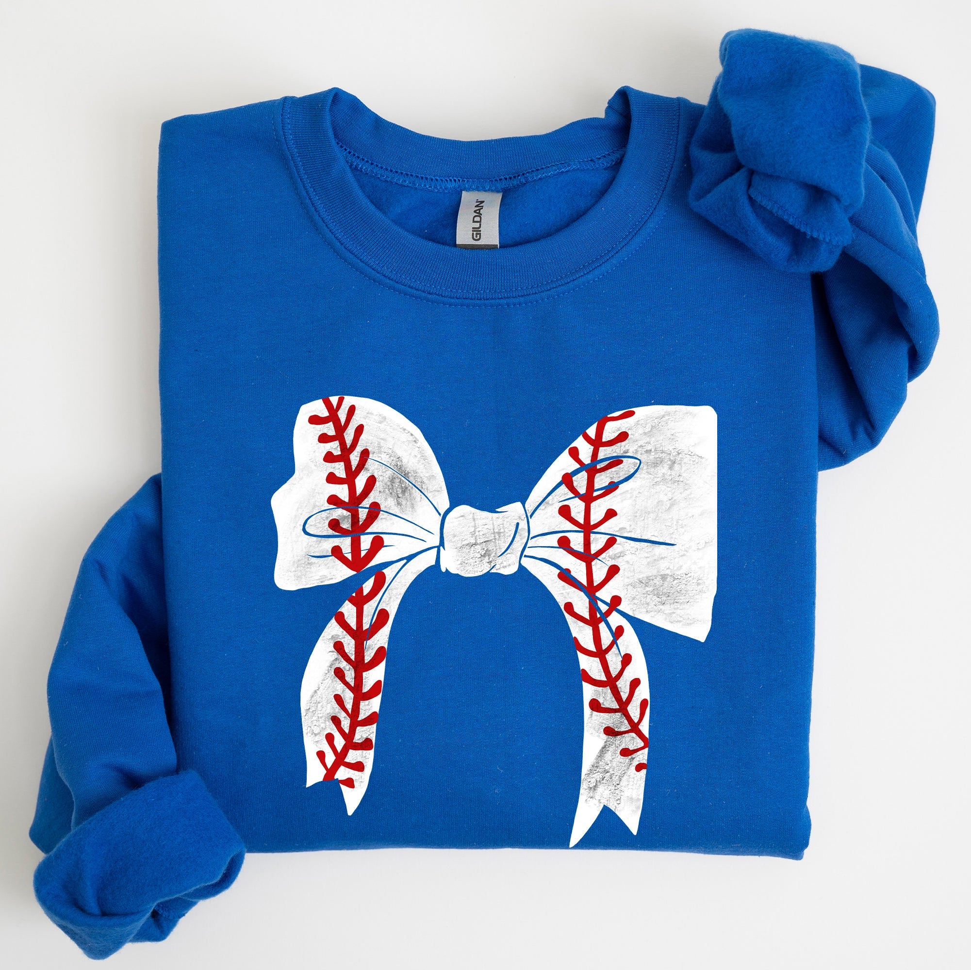 Baseball Bow Mom Mother's Day Cozy Vintage Style Soft Brushed Fleece Premium Sweatshirt