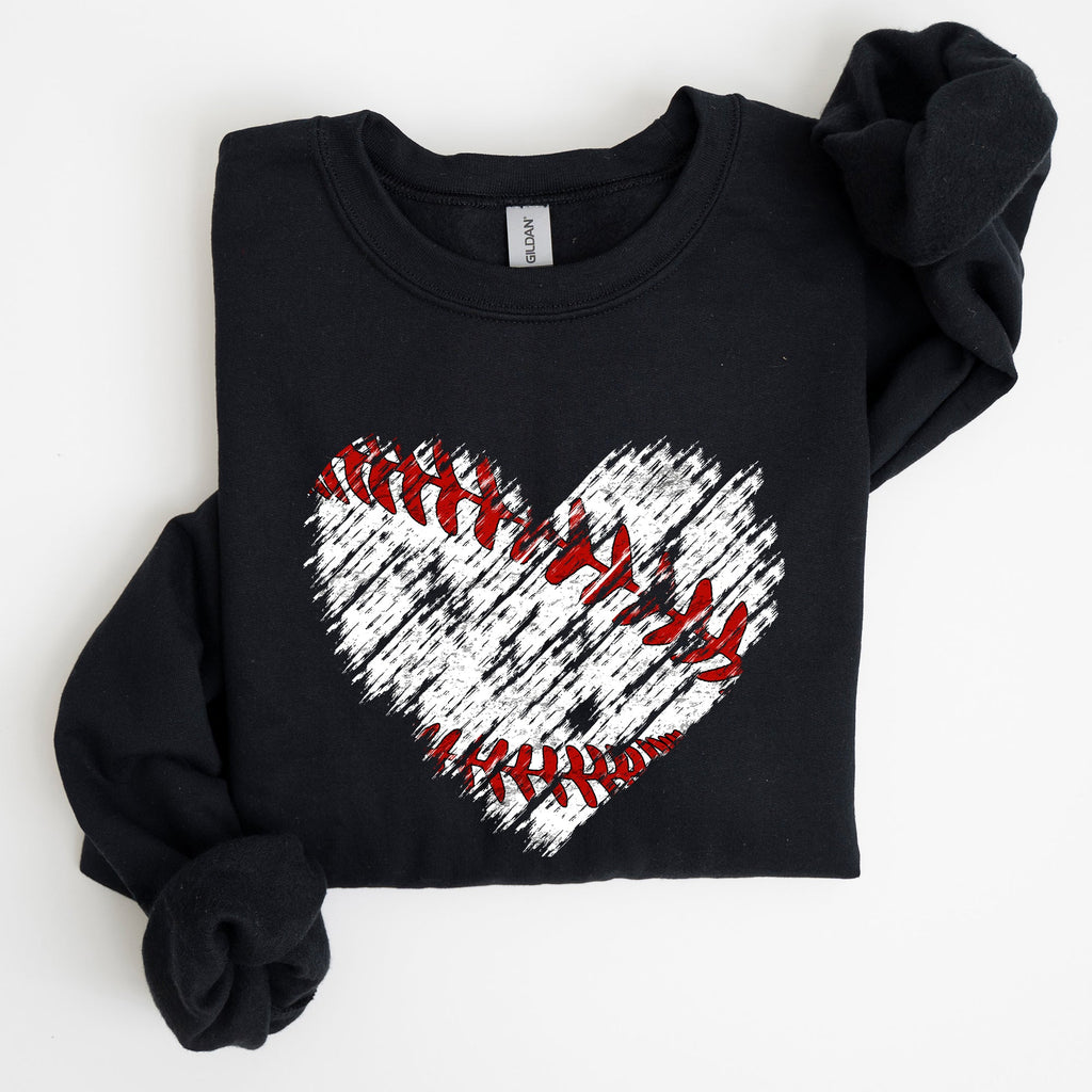 Baseball Heart Mom Mother's Day Celebration For Baseball Lovers Graphic Sweatshirt