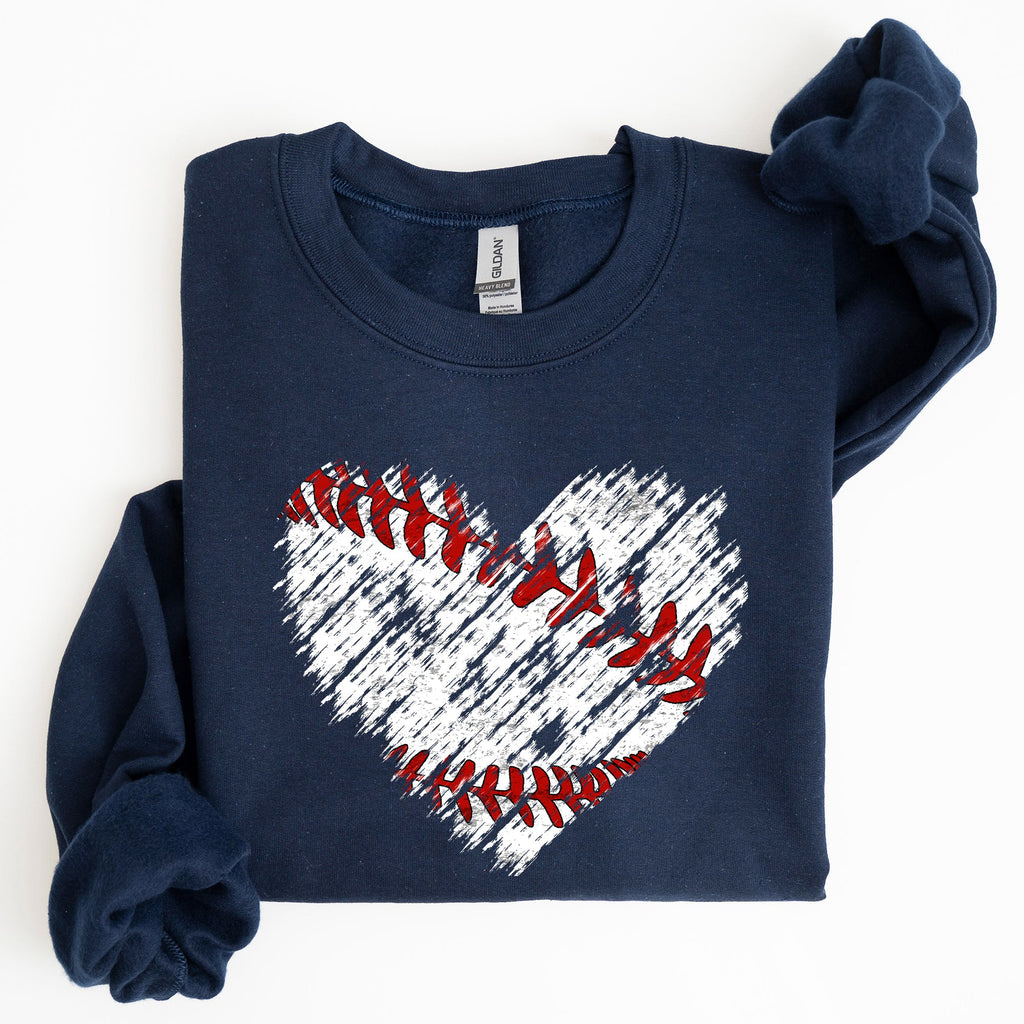Baseball Heart Mom Mother's Day Celebration For Baseball Lovers Graphic Sweatshirt