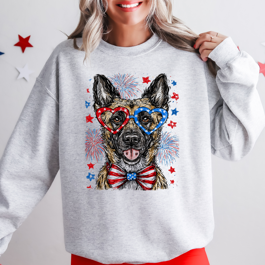 Belgian Malinois Patriotic Dog Independence Day USA Flag Edition Graphic Sweatshirt