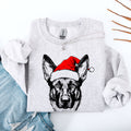 Belgian Malinois Santa Christmas Dog Lover Festive Holiday Theme Graphic Print Sweatshirt