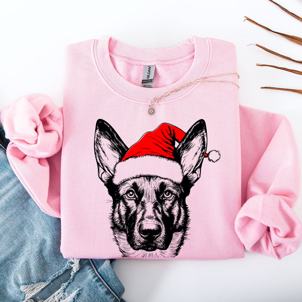Belgian Malinois Santa Christmas Dog Lover Festive Holiday Theme Graphic Print Sweatshirt