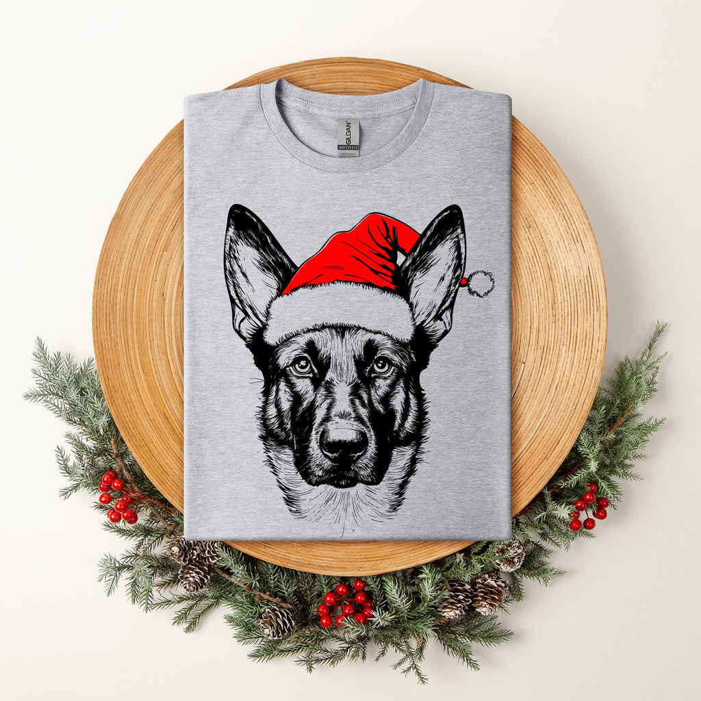 Belgian Malinois Santa Christmas Dog Lover Pet Holiday Illustration Holiday Edition Comfort Colors Tee