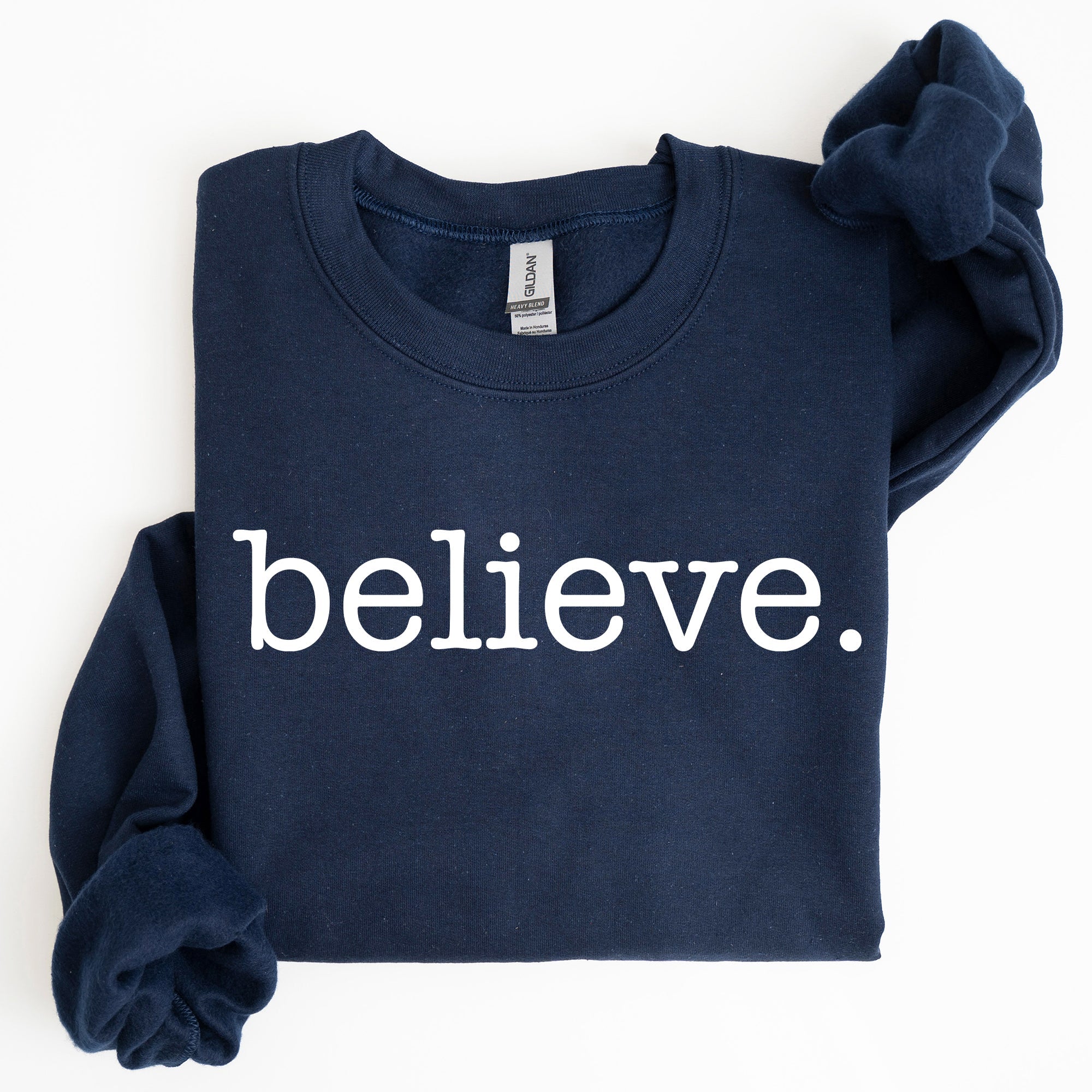 Believe Classic Minimalist Christmas Winter Snow Santa Xmas Cozy Festive Holidays Sweatshirt