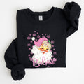 Believe Pink Santa Snowflakes Christmas Winter Snow Xmas Graphic Sweatshirt Cozy Holiday Style