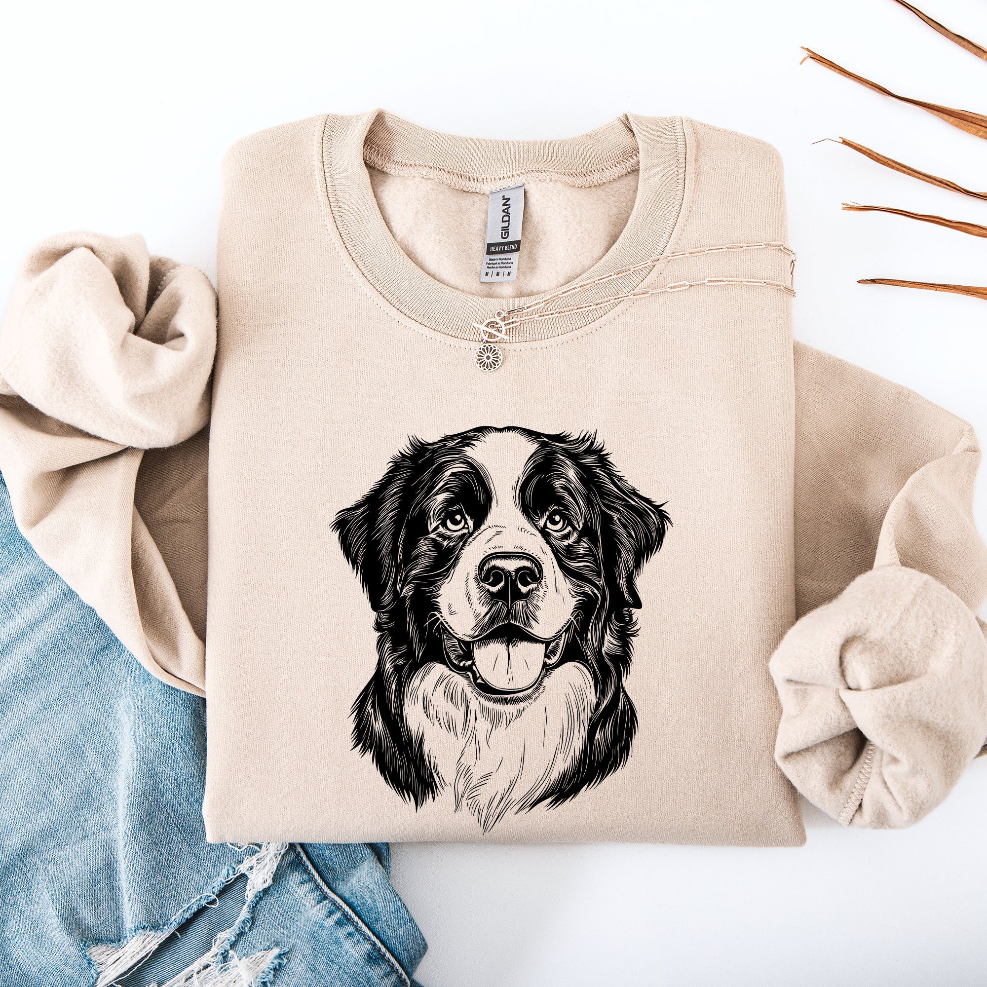 Bernese Mountain Dog Lover And Best Friend Forever Portrait Series Deluxe Sweatshirt