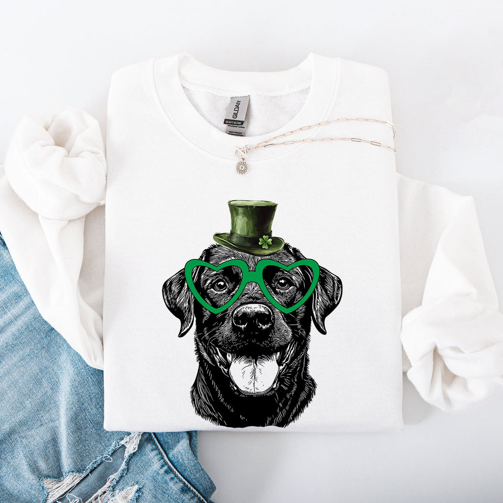 Black Lab Labrador Adorable Dog St Patrick's Day Lucky Irish Celtic Charm Sweatshirt