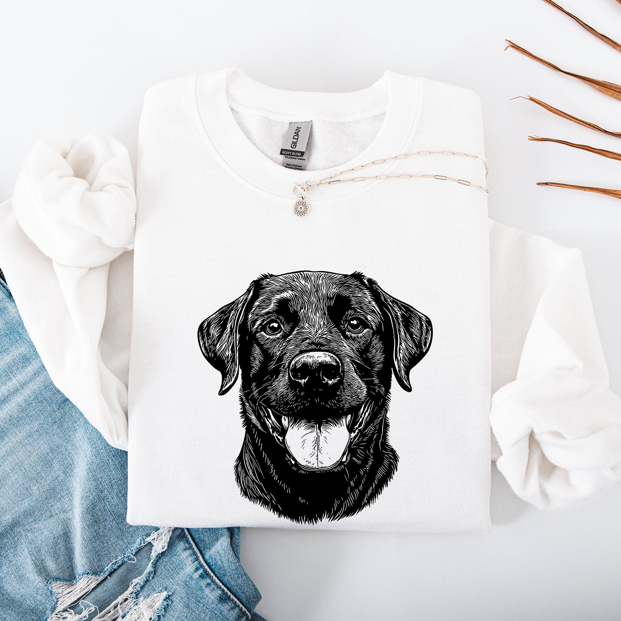 Black Lab Labrador Dog Lover Favorite Breed Portrait And Loyal Companion Sweatshirt