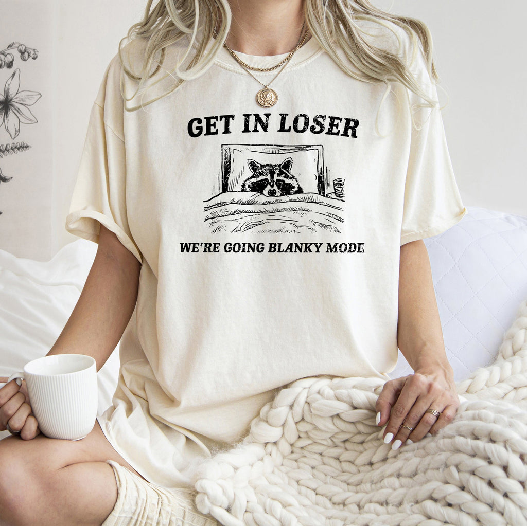 Blanky Mode Raccoon Meme Artwork Illustration Series Limited Edition Comfort Colors Tee