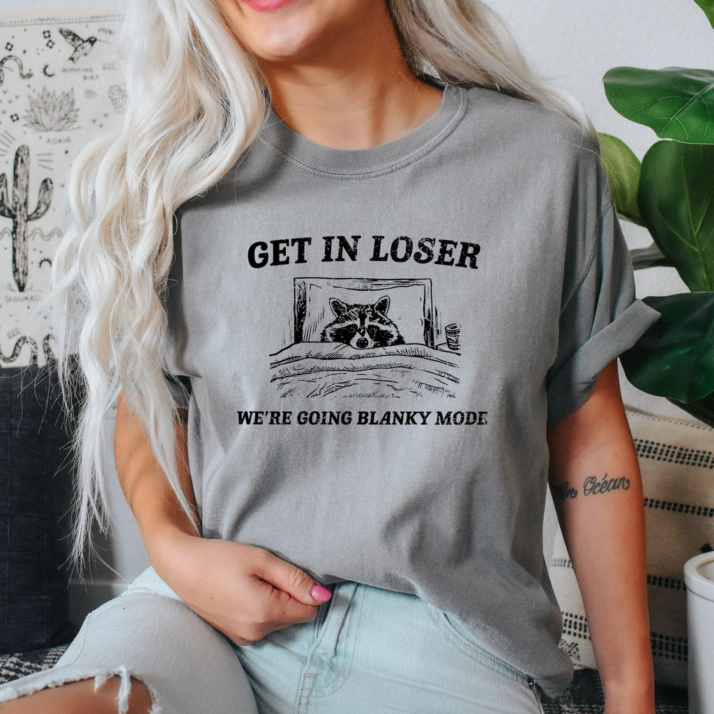 Blanky Mode Raccoon Meme Artwork Illustration Series Limited Edition Comfort Colors Tee