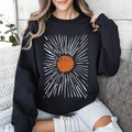 Boho Starburst Celestial Retro Cosmic Night Sky Print Design For Everyday Wear Sweatshirt