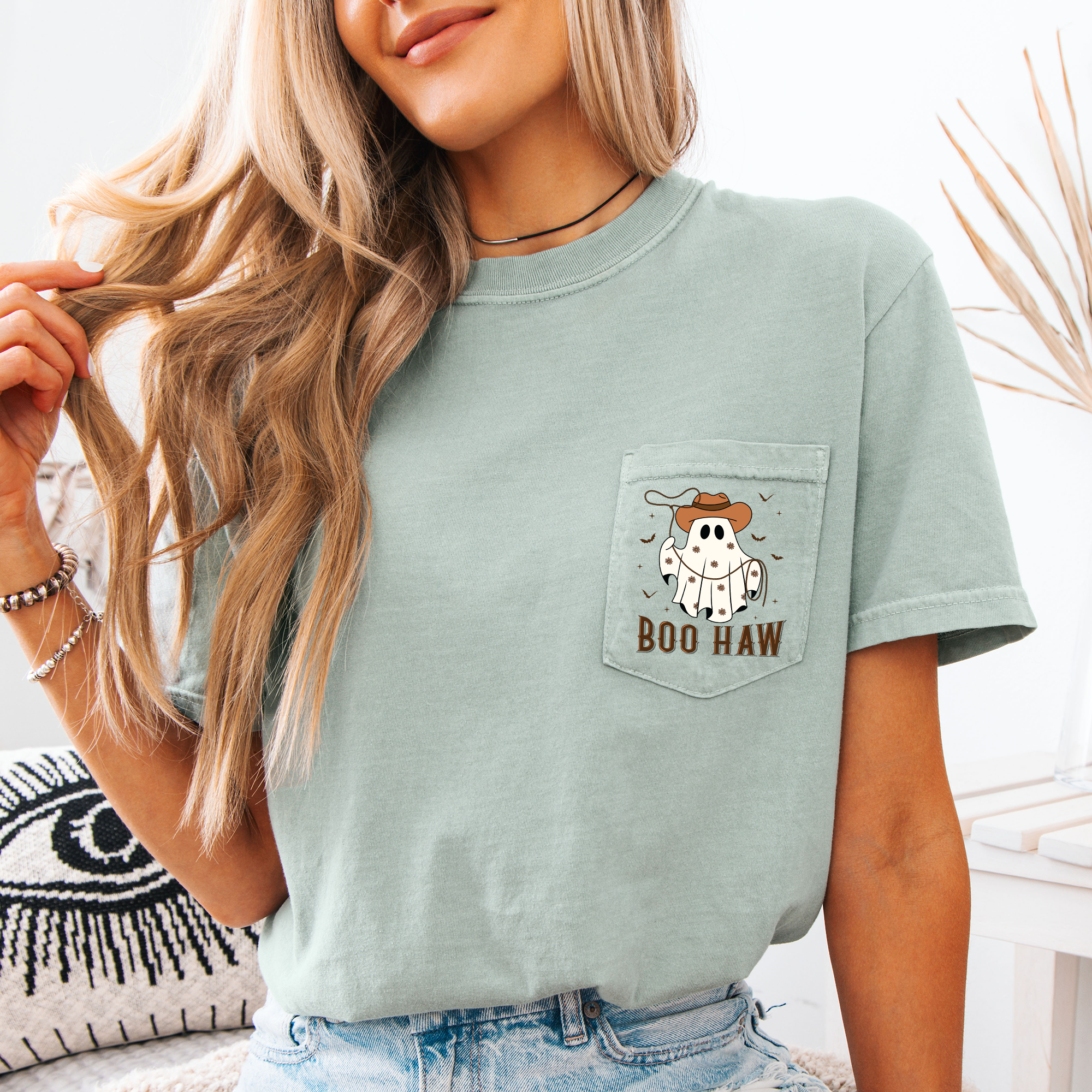 Boo Haw Lasso Cowboy Western Halloween Country Spirit Edition Comfort Colors Tee