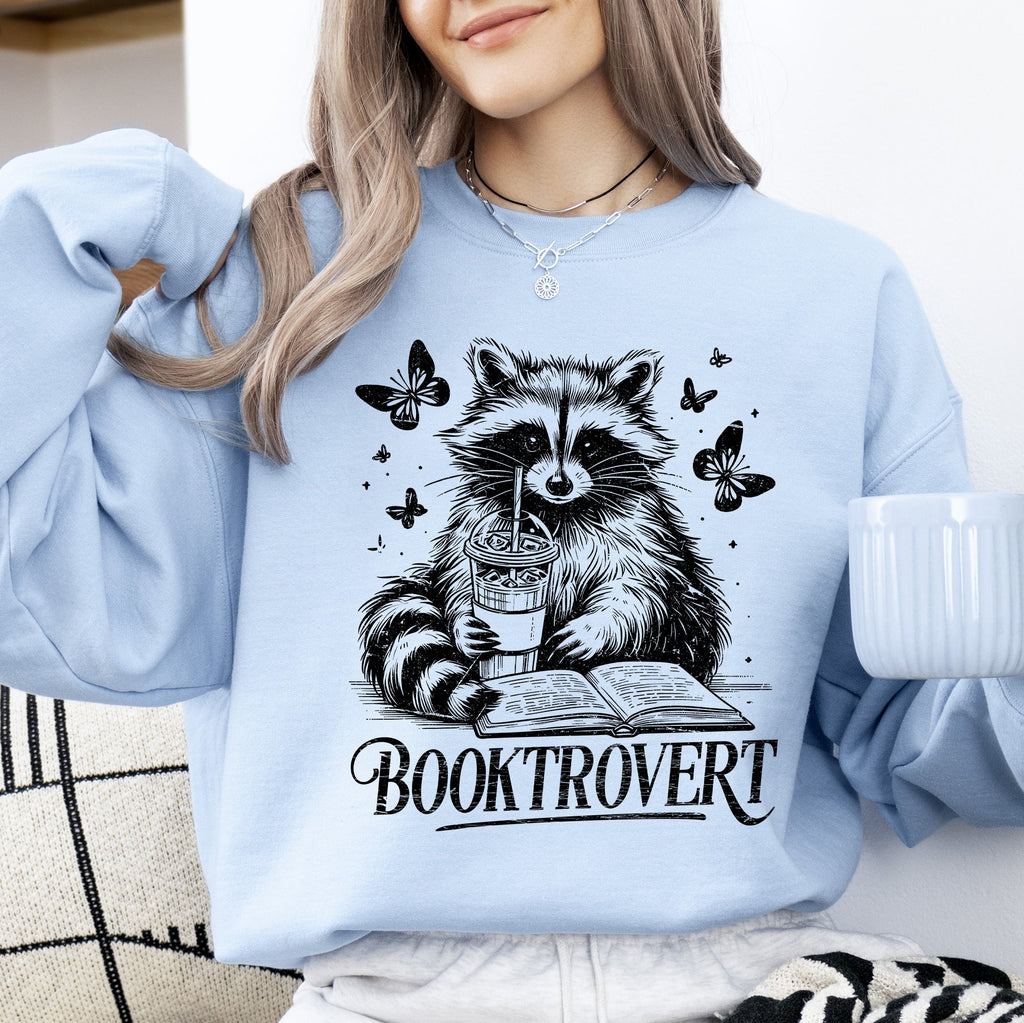 Booktrovert Raccoon Reading Booktok Library Books Avid Reader Collection Sweatshirt