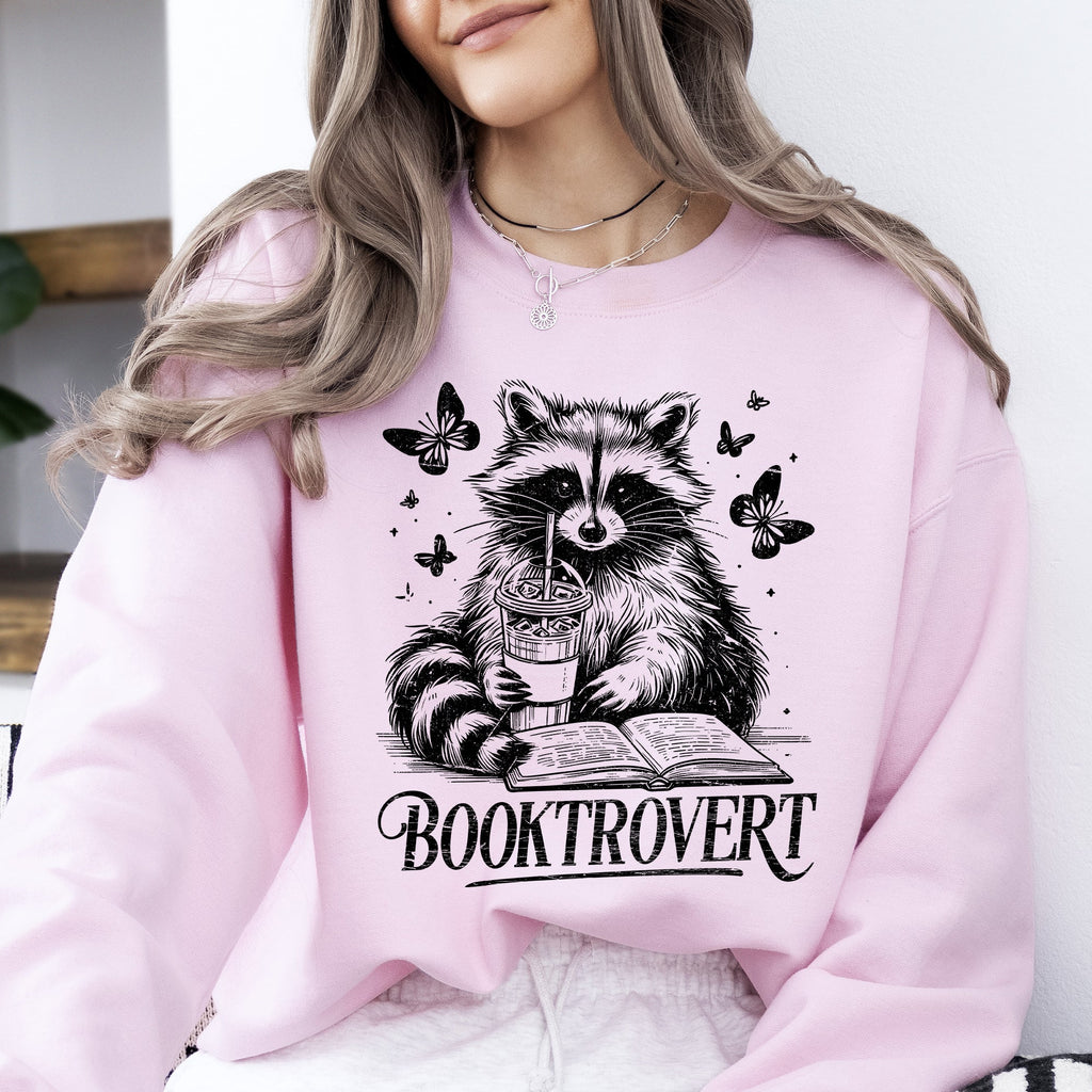 Booktrovert Raccoon Reading Booktok Library Books Avid Reader Collection Sweatshirt