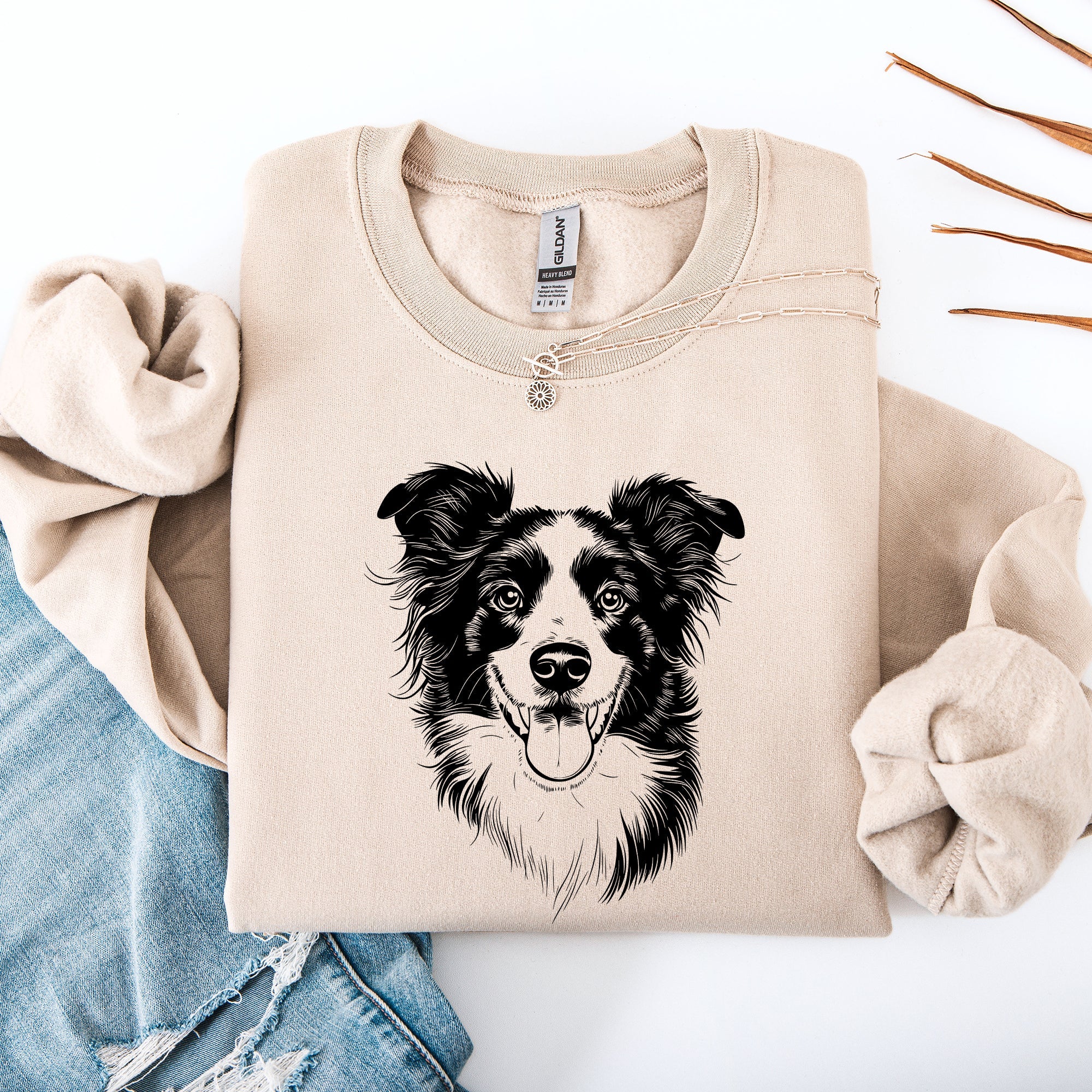 Border Collie Lover Graphic Portrait Celebration Of The Beloved Herding Breed For Dog Enthusiasts Sweatshirt