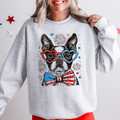 Boston Terrier Patriotic Dog USA Fourth Of July Independence Day Celebration Sweatshirt
