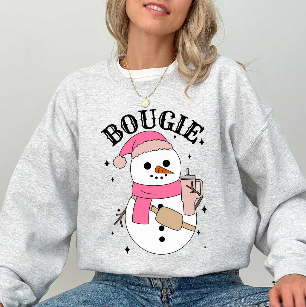 Bougie Snowman Christmas Santa Winter Snow Xmas Holiday Cheer Festive Cozy Classic Sweatshirt