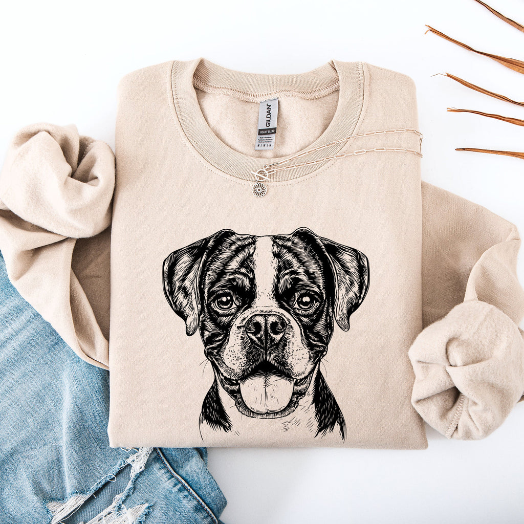 Boxer Dog Lover Portrait Series Embracing The Loyal Boxer Breed With Silhouette And Pride Sweatshirt