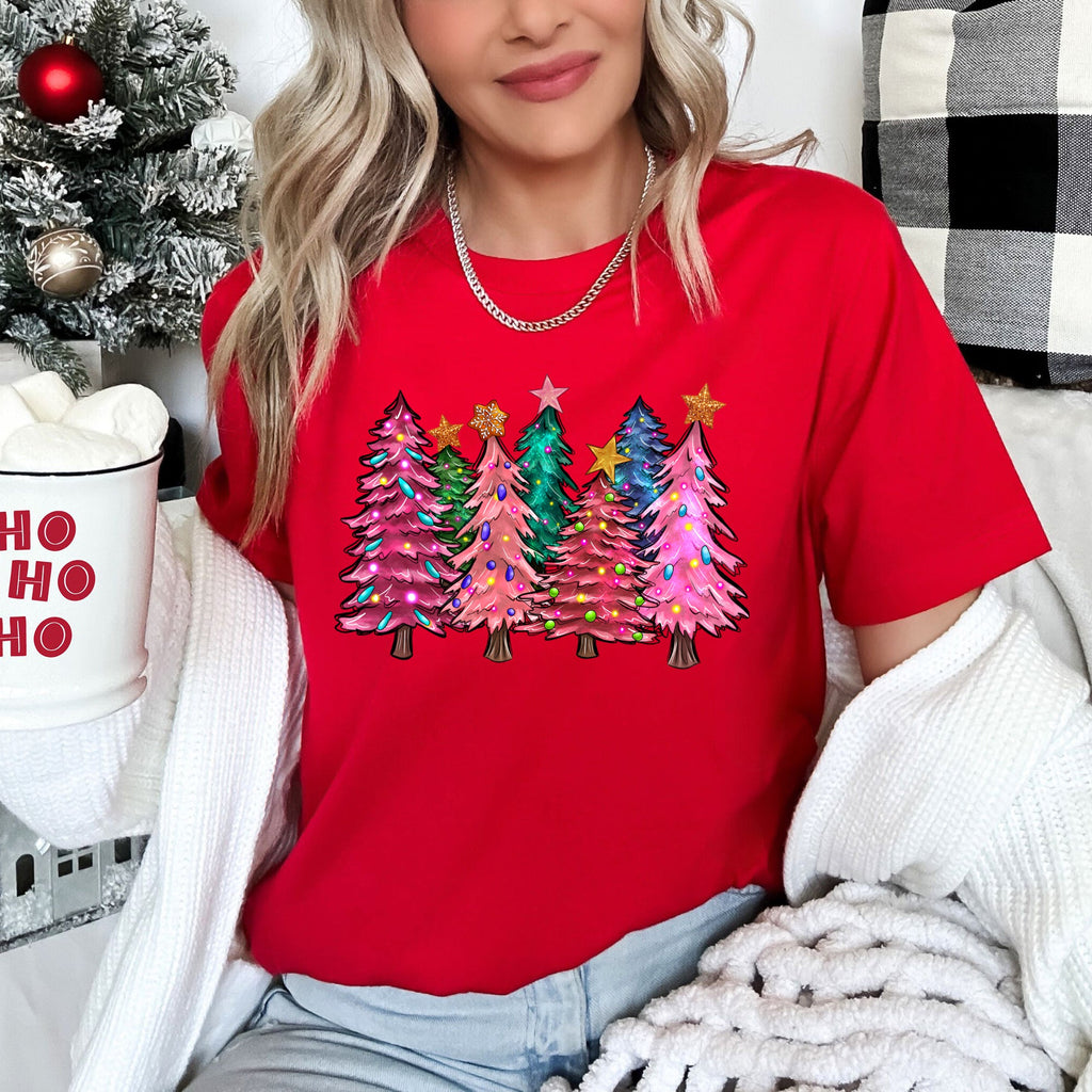 Bright Christmas Trees, Christmas Lights Festive Holiday Display Edition Graphic Tee