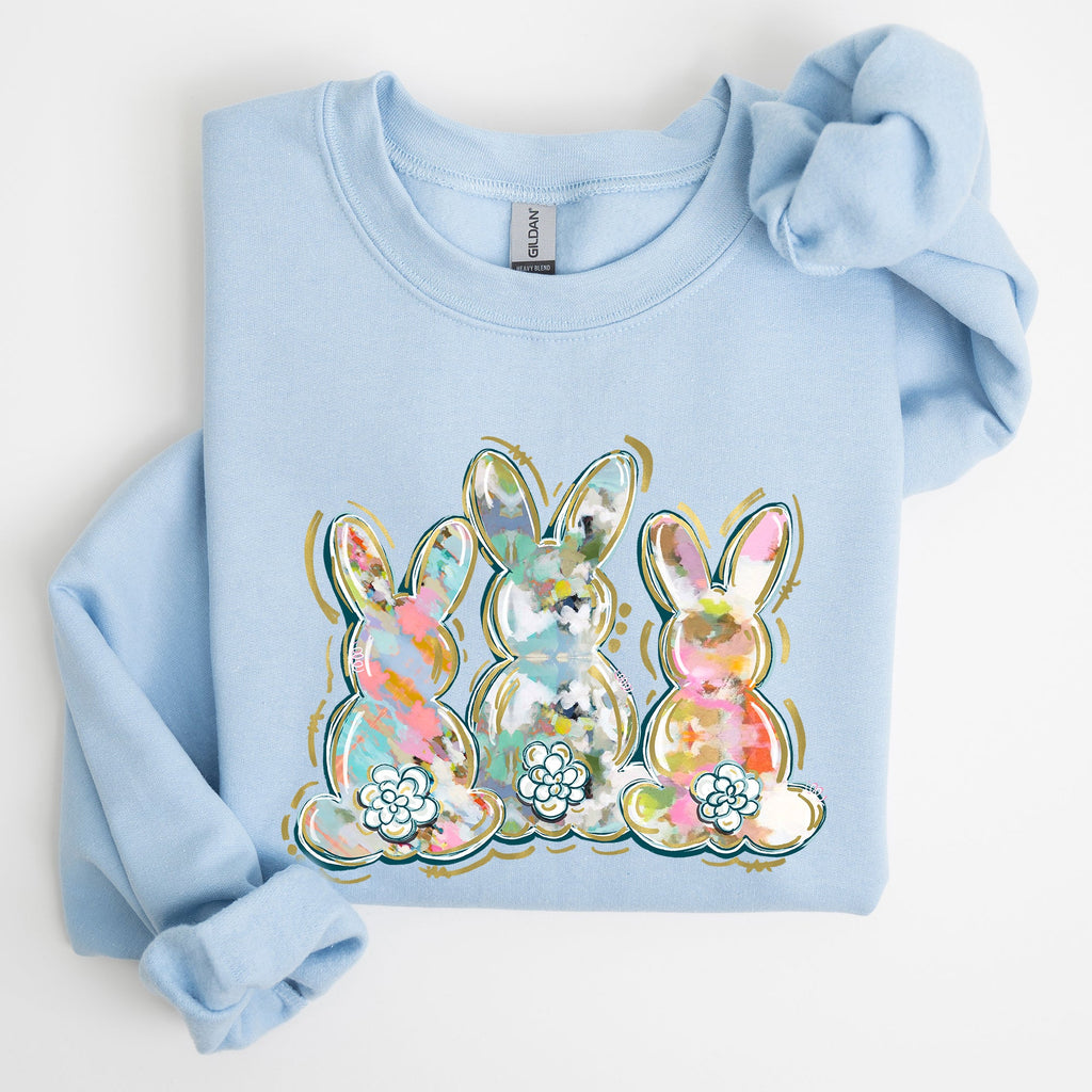 Brushstroke Easter Peter Cottontail Watercolor Festive Spring Print Graphic Sweatshirt