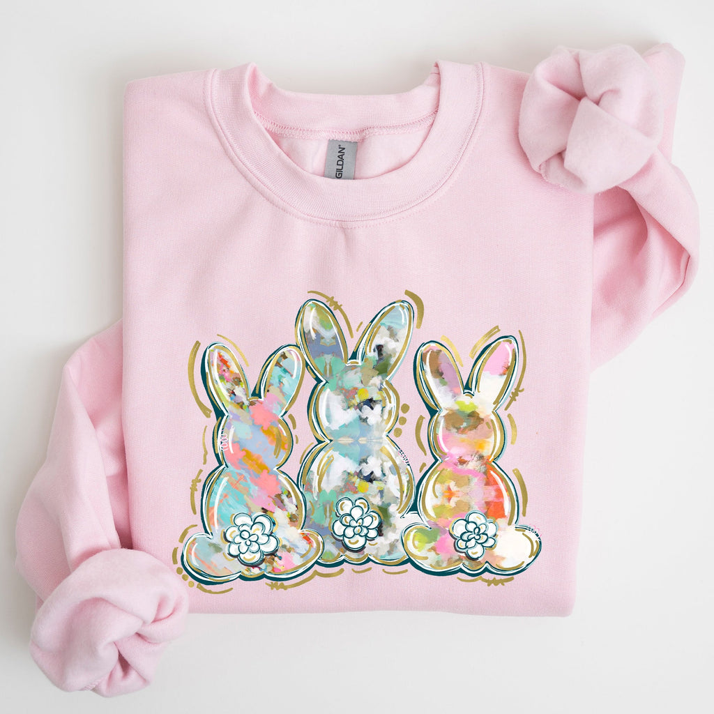 Brushstroke Easter Peter Cottontail Watercolor Festive Spring Print Graphic Sweatshirt