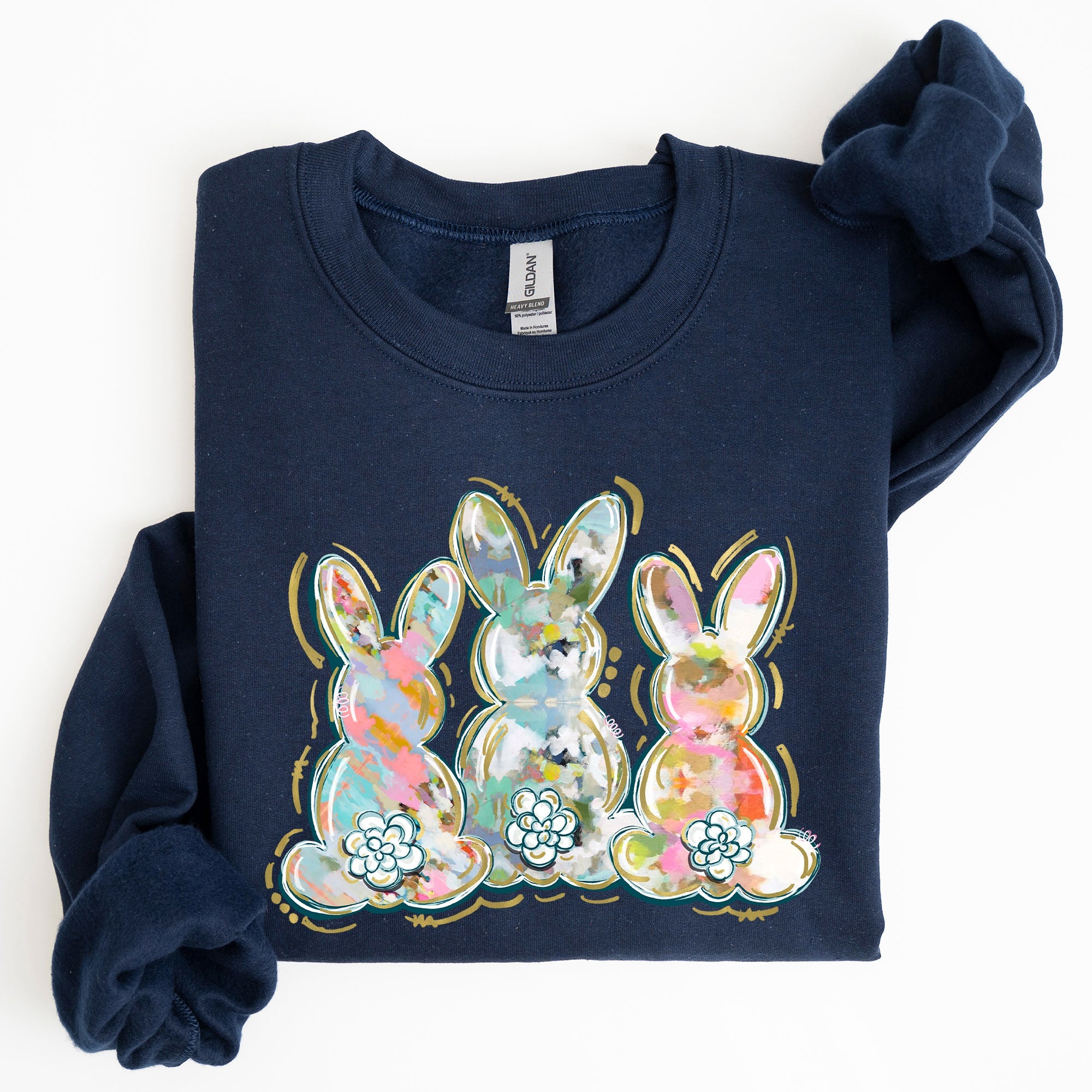 Brushstroke Easter Peter Cottontail Watercolor Festive Spring Print Graphic Sweatshirt