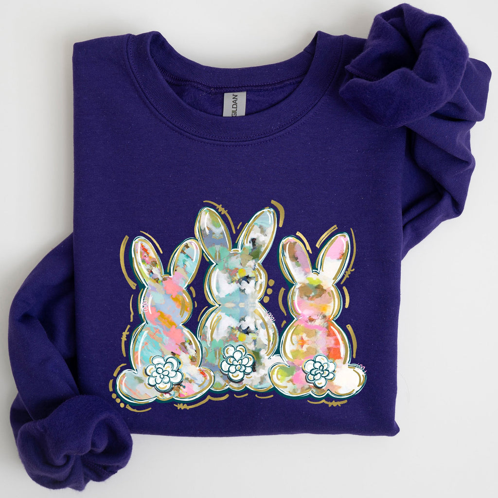 Brushstroke Easter Peter Cottontail Watercolor Festive Spring Print Graphic Sweatshirt