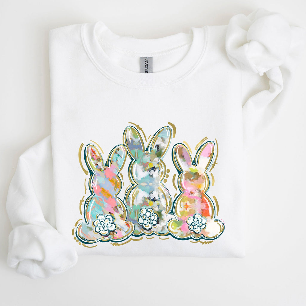Brushstroke Easter Peter Cottontail Watercolor Festive Spring Print Graphic Sweatshirt