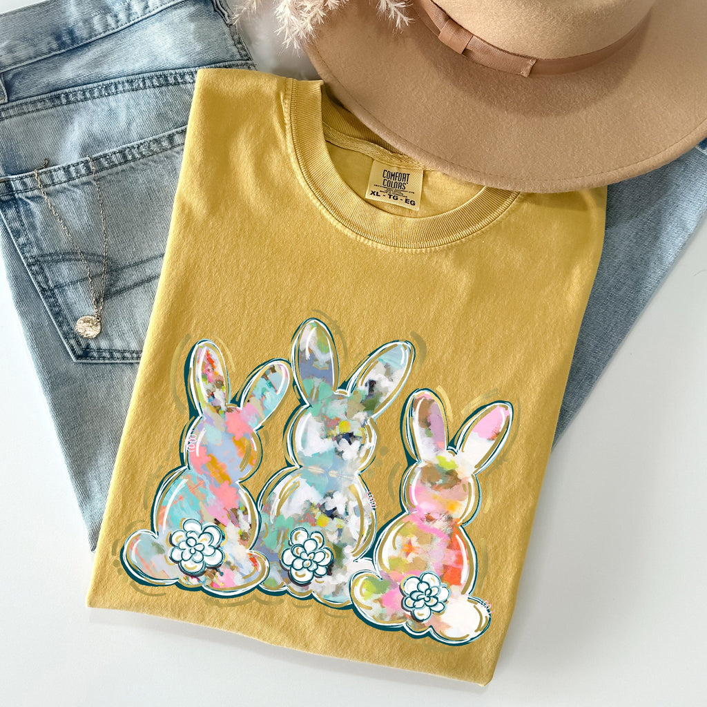 Brushstroke Easter Peter Cottontail Watercolor Illustration Art Print Comfort Colors Tee