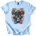 Bull Mastiff Patriotic Dog USA Flag Emblem 4th Of July Celebration Proud American Graphic Tee