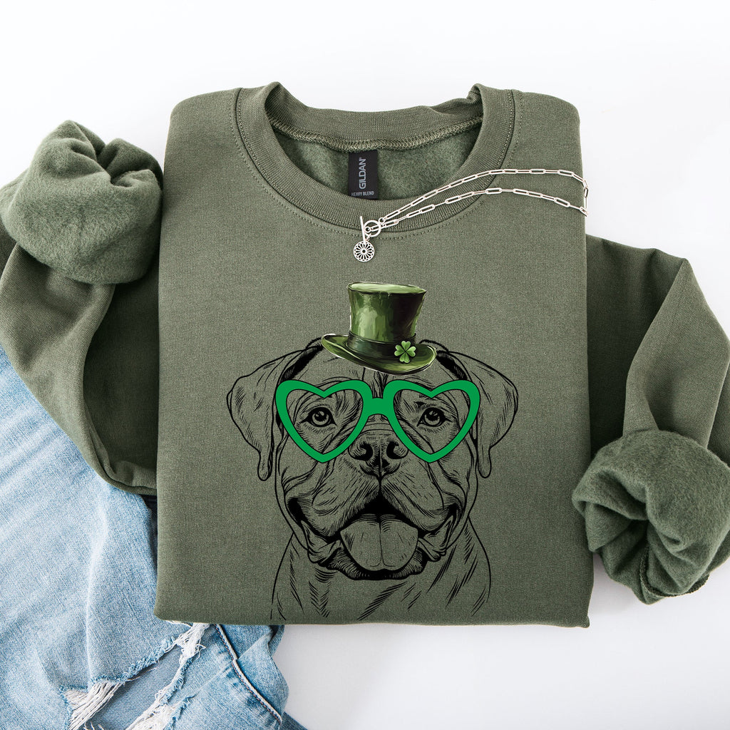 Bull Mastiff Adorable Dog St Patrick's Day Lucky Irish Graphic For Dog Lovers Sweatshirt