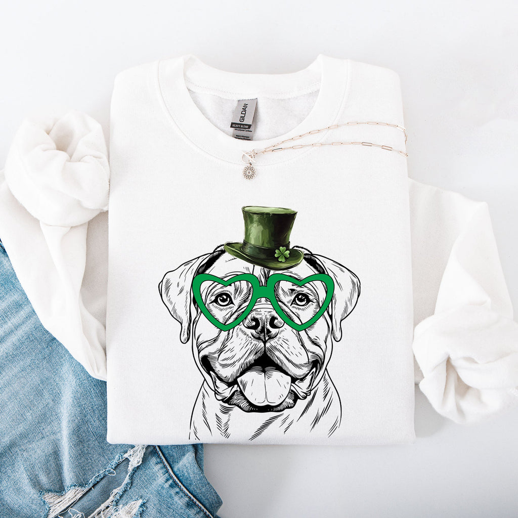 Bull Mastiff Adorable Dog St Patrick's Day Lucky Irish Graphic For Dog Lovers Sweatshirt