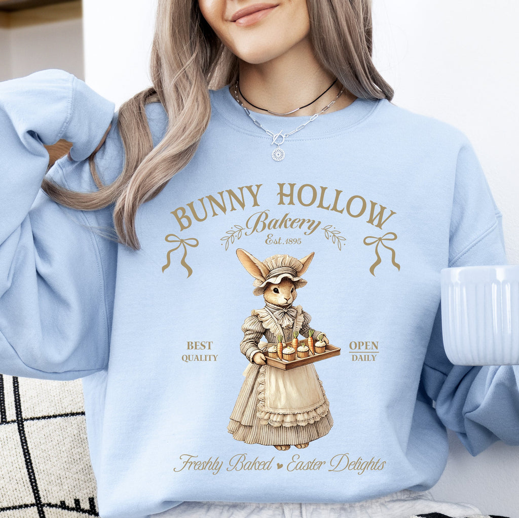 Bunny Hollow Bakery Adorable Easter Bunny Jesus Rabbit Holiday Season Sweatshirt