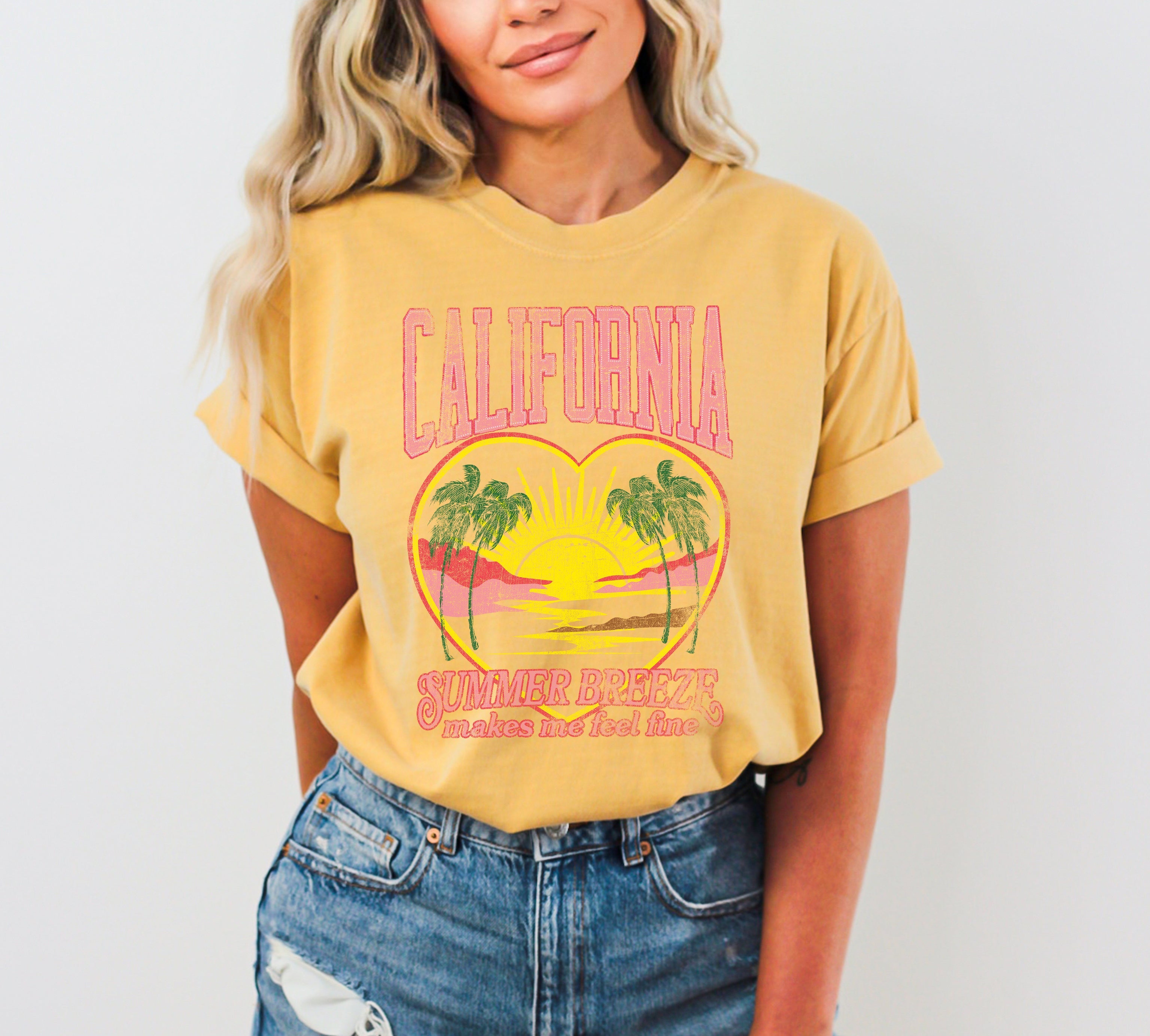 California Summer Breeze Love Beach Vibes Sunset Hot Girl Summer Fun In The Sun Comfort Colors Tee