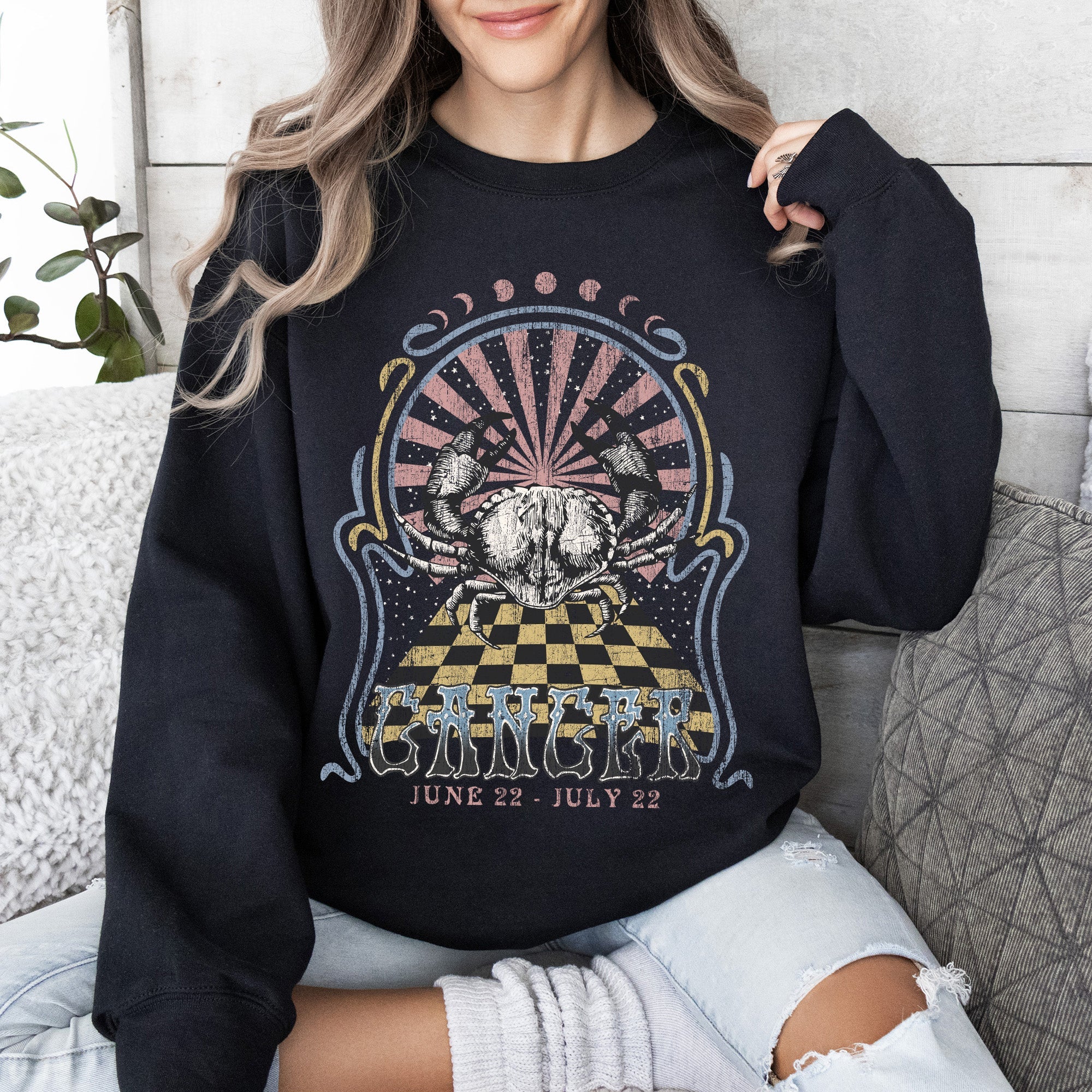 Cancer Zodiac Astrology Horoscope Sign Sweatshirt For Astrology Lovers Cozy Cotton Blend