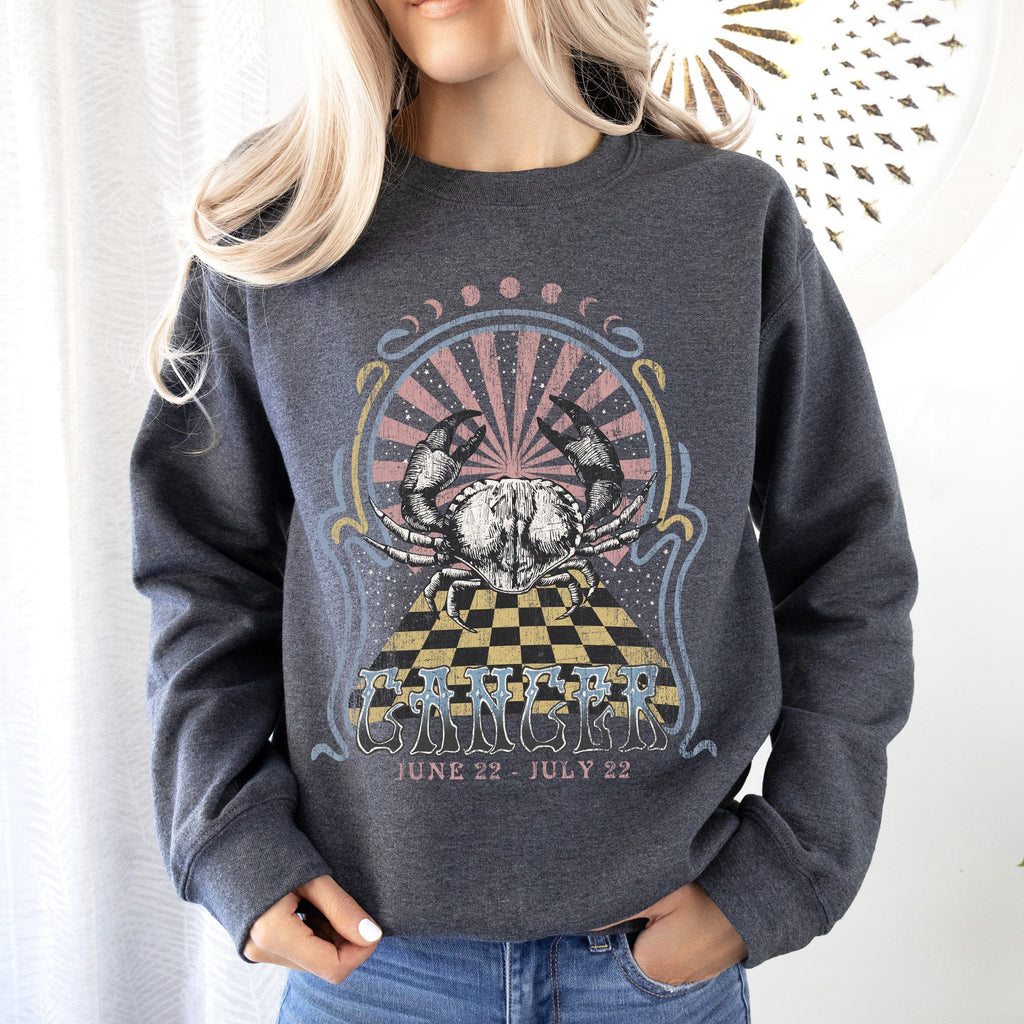 Cancer Zodiac Astrology Horoscope Sign Sweatshirt For Astrology Lovers Cozy Cotton Blend