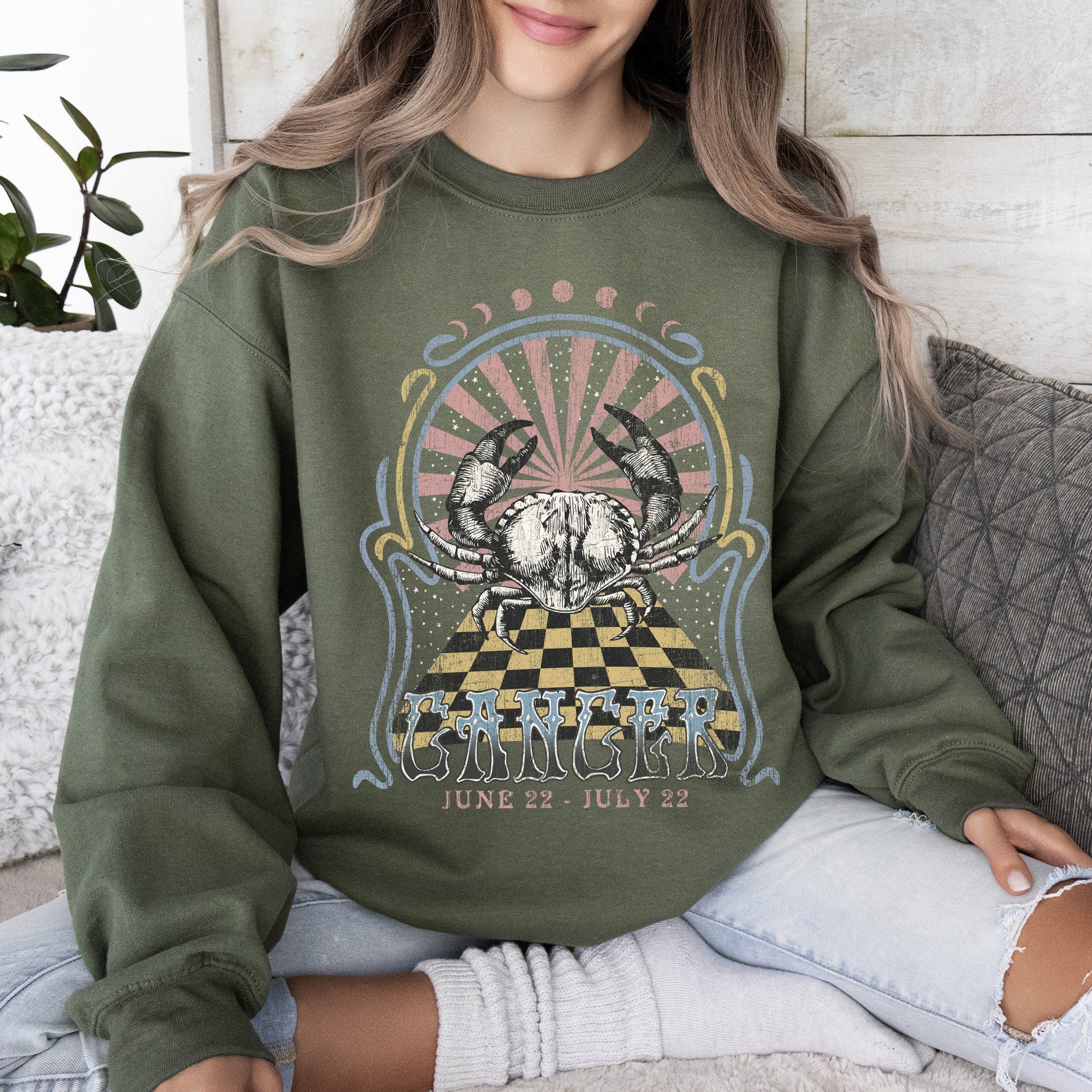 Cancer Zodiac Astrology Horoscope Sign Sweatshirt For Astrology Lovers Cozy Cotton Blend