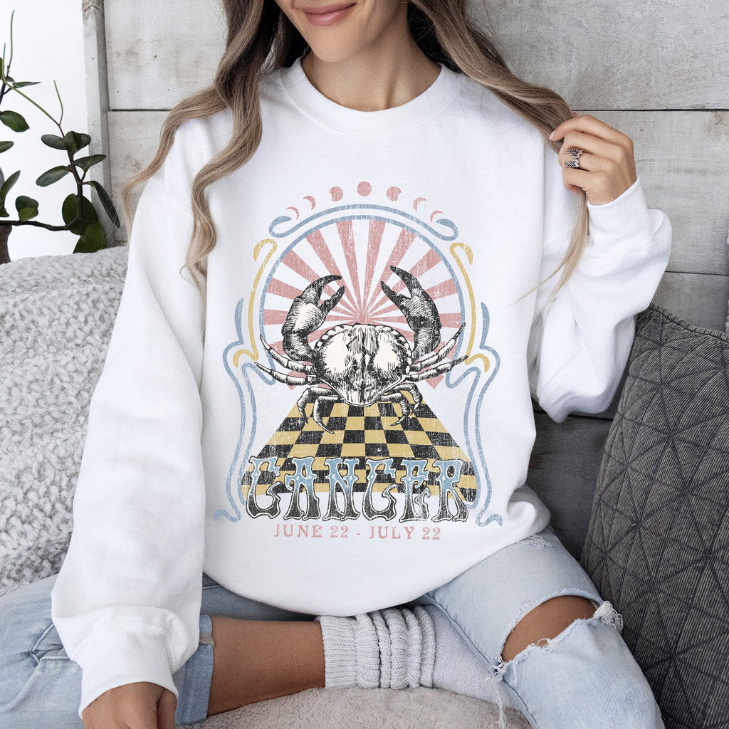 Cancer Zodiac Astrology Horoscope Sign Sweatshirt For Astrology Lovers Cozy Cotton Blend