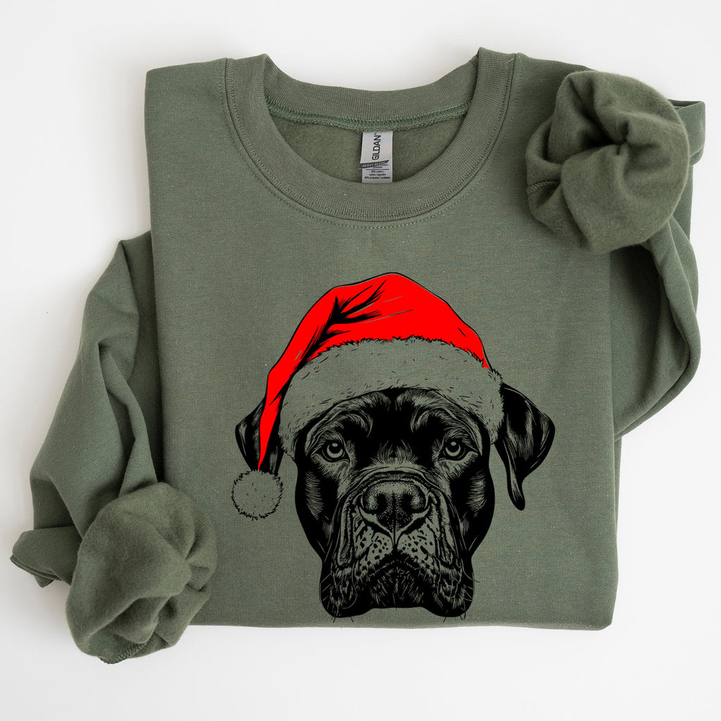 Cane Corso Santa Claus Christmas Dog Lover Portrait Deluxe Edition Graphic Sweatshirt