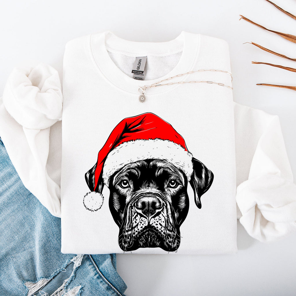 Cane Corso Santa Claus Christmas Dog Lover Portrait Deluxe Edition Graphic Sweatshirt