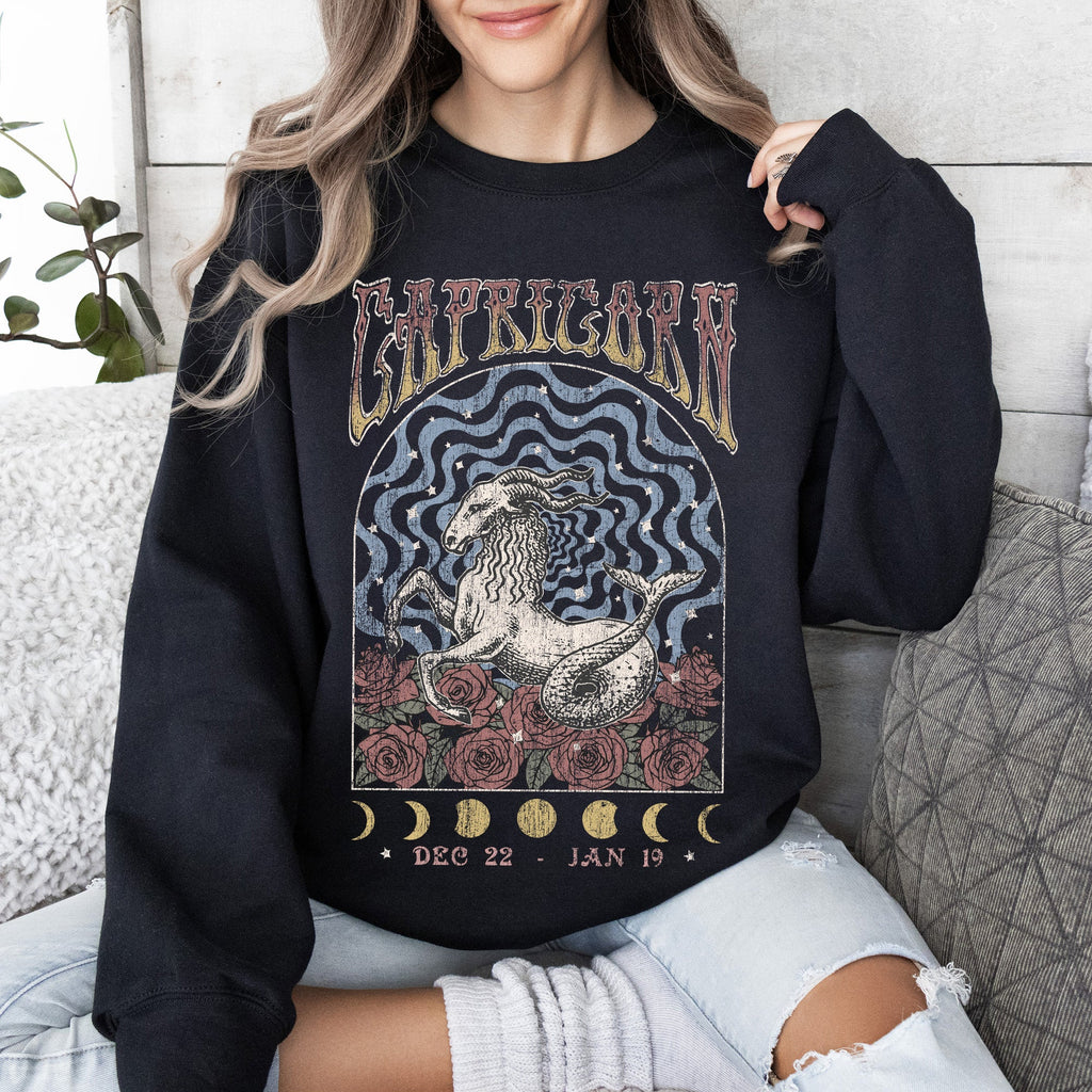 Capricorn Zodiac Astrology Horoscope Celestial Sign Classic Cozy Comfort Sweatshirt