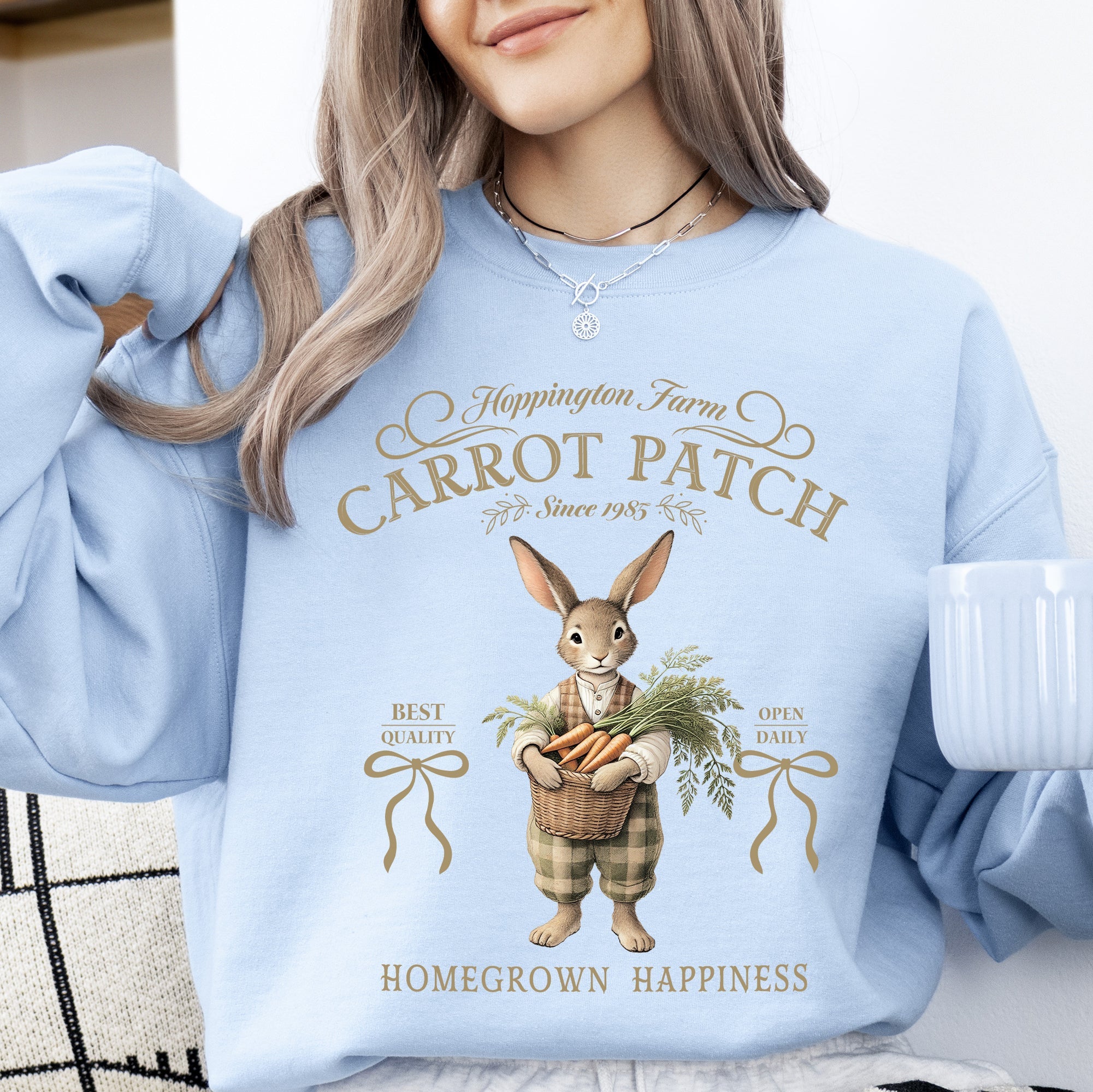 Carrot Patch Adorable Easter Bunny Jesus Rabbit Holiday Festive Family Joy Sweatshirt