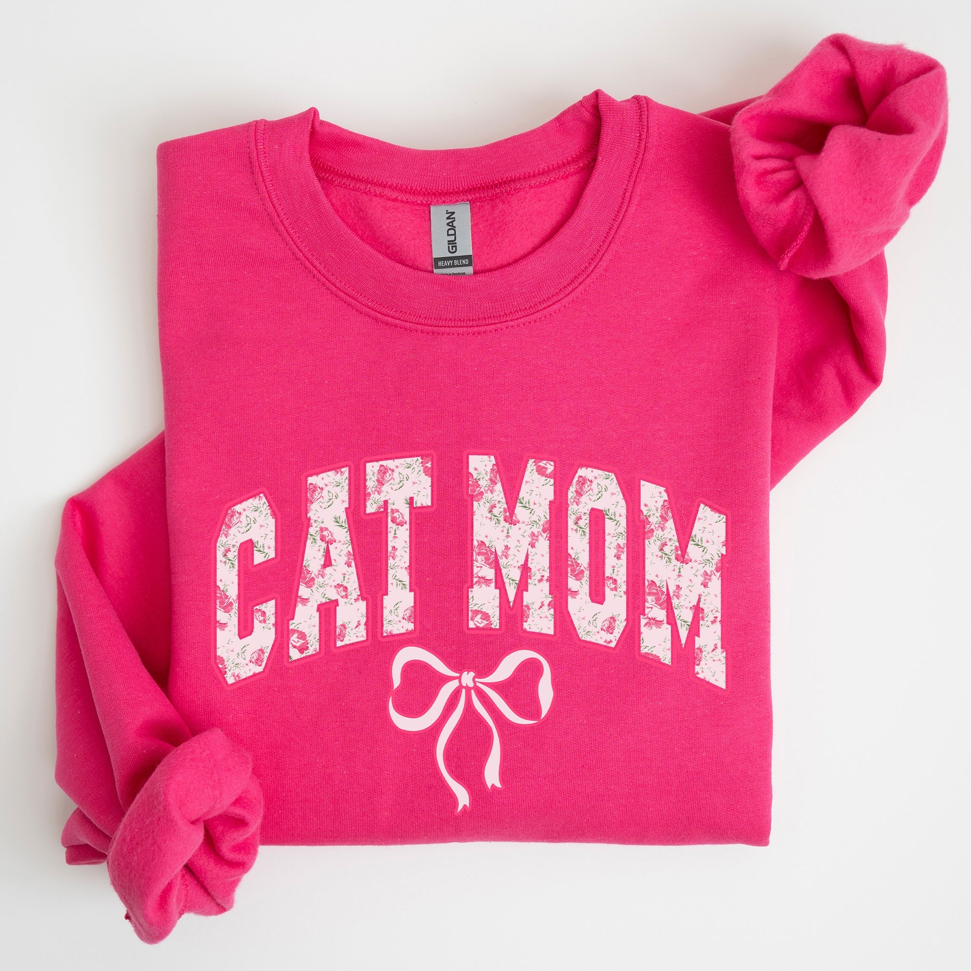 Cat Mom Coquette Pink Bows Trend Girly Soft Girl Era Design Graphic Chic Sweatshirt