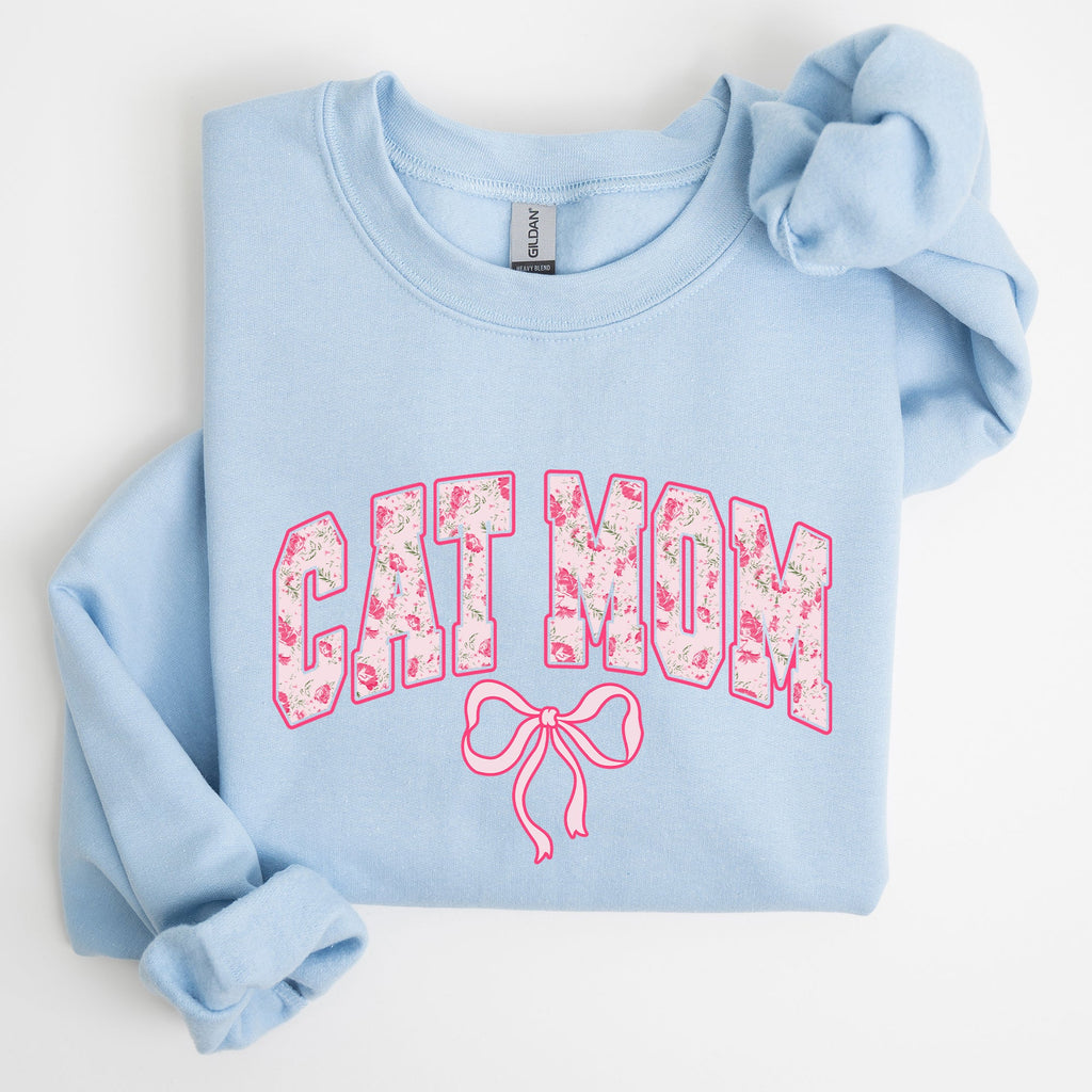 Cat Mom Coquette Pink Bows Trend Girly Soft Girl Era Design Graphic Chic Sweatshirt