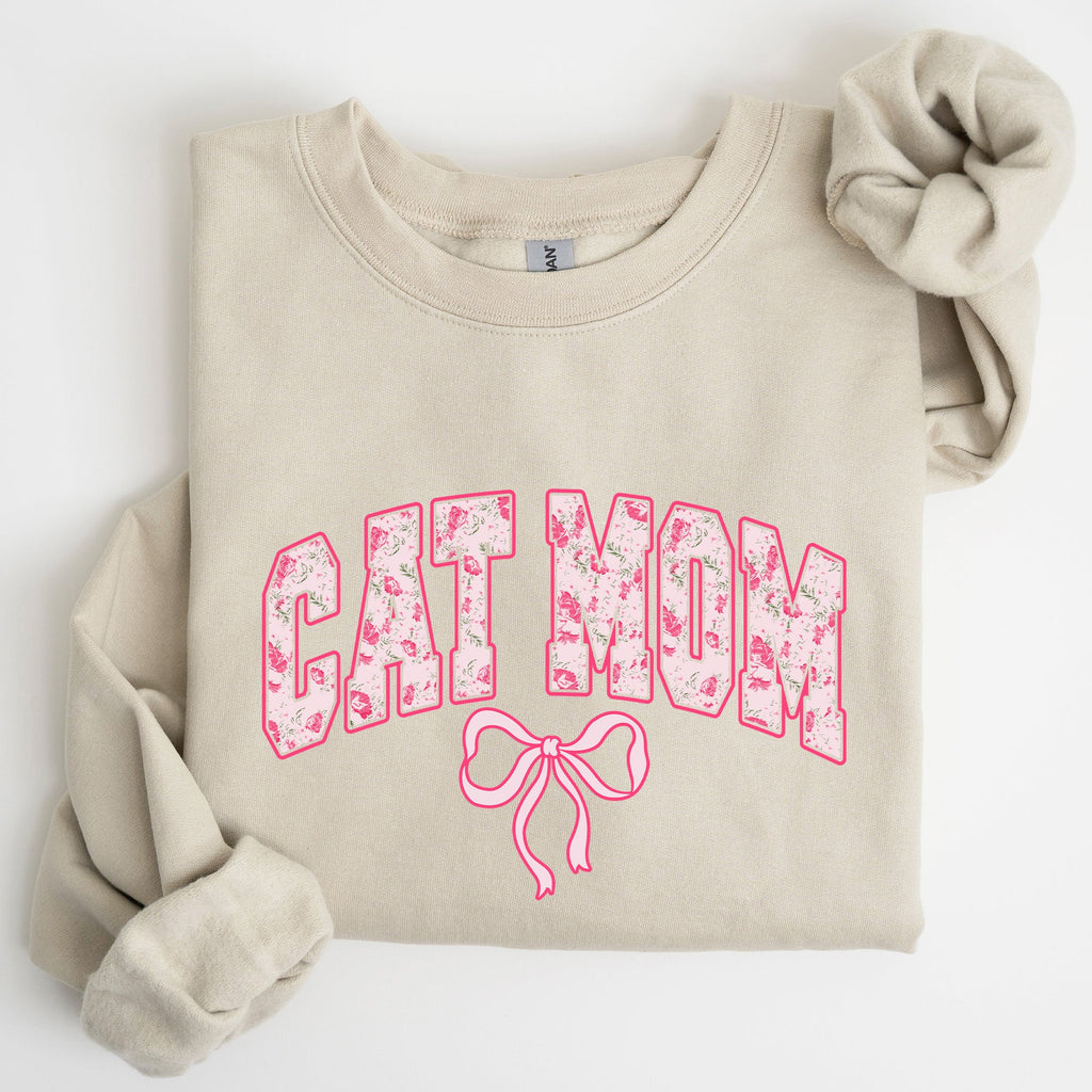 Cat Mom Coquette Pink Bows Trend Girly Soft Girl Era Design Graphic Chic Sweatshirt