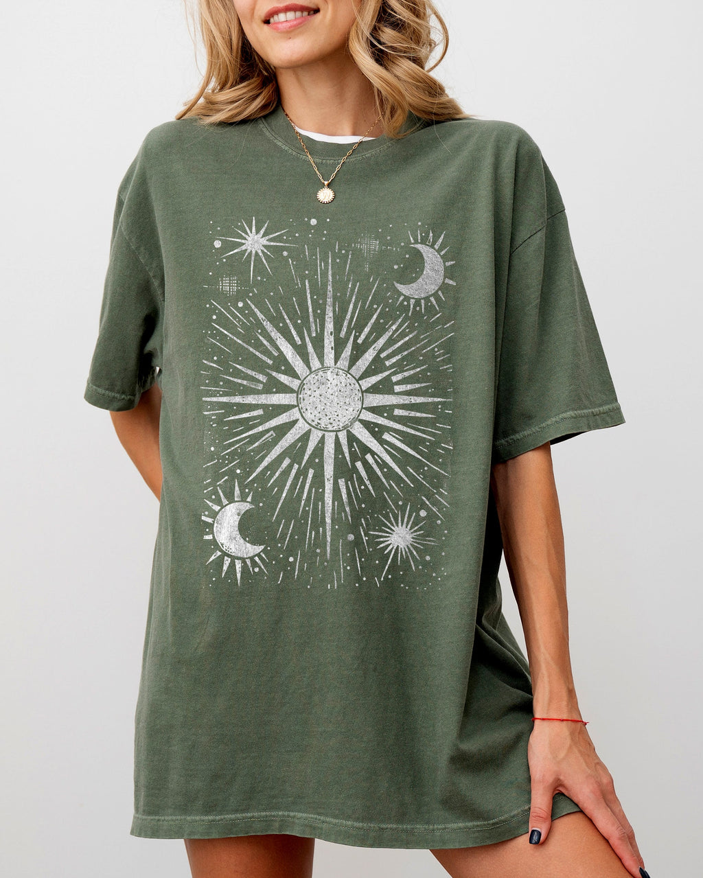 Celestial Stars, Moon, Mystical, Space Night Sky Print Limited Edition Comfort Colors Tee